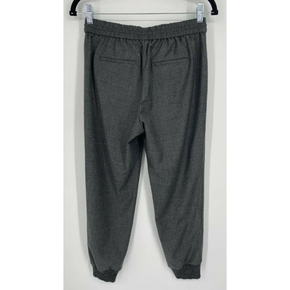 J. Crew Drapey Wool Blend Jogger Pants Women Size 2 Drawstring Stretch Crop Gray - Picture 7 of 10